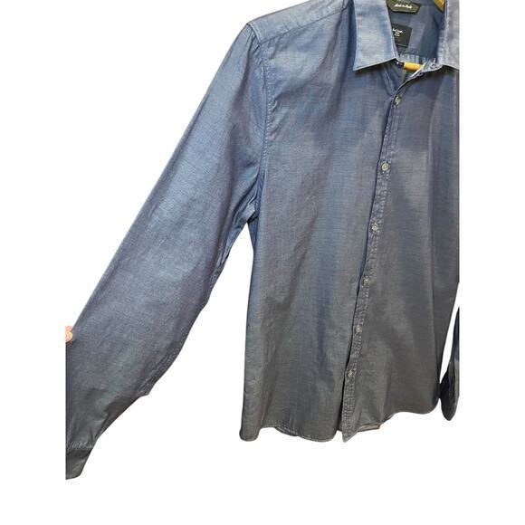 Paul Smith Exclusive Barneys NY Men Medium Indigo Denim 100%ā Cotton Button Up - Picture 5 of 12